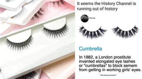 cumbrella eyelashes - what were fake eyelashes originally called.